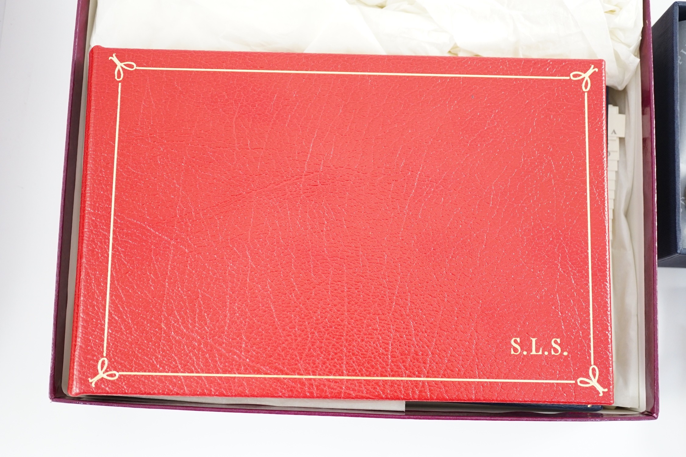 A set of two Asprey leather address books (initialled), an Asprey snakeskin wallet, a Loewe brown leather wallet and an Aspinal heart key fob